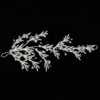 Silver Leaf Handmade Beaded Hair Accessory